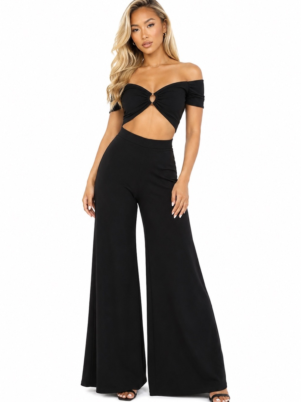 Express Off The Shoulder Cut Out Wide Leg Jumpsuit Size XSmall New